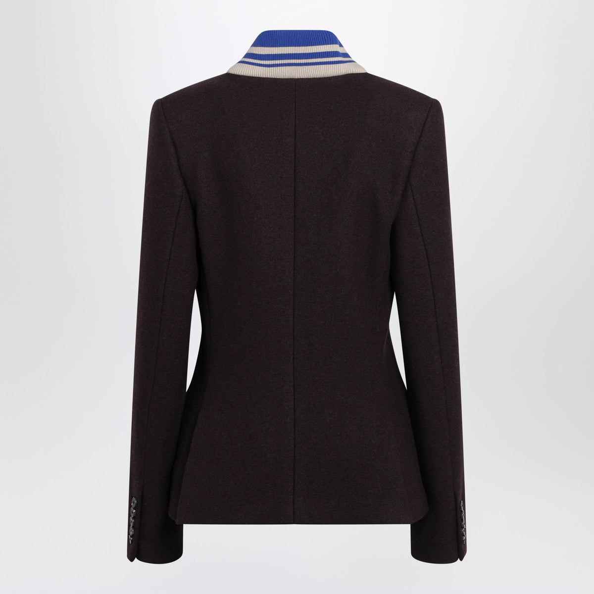 Dries Van Noten Aubergine Jacket With Striped Shawl Collar Women DRIES VAN NOTEN