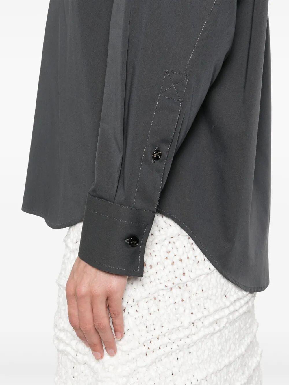 Bottega Veneta Women V-Neck Cotton Shirt BOTTEGA VENETA