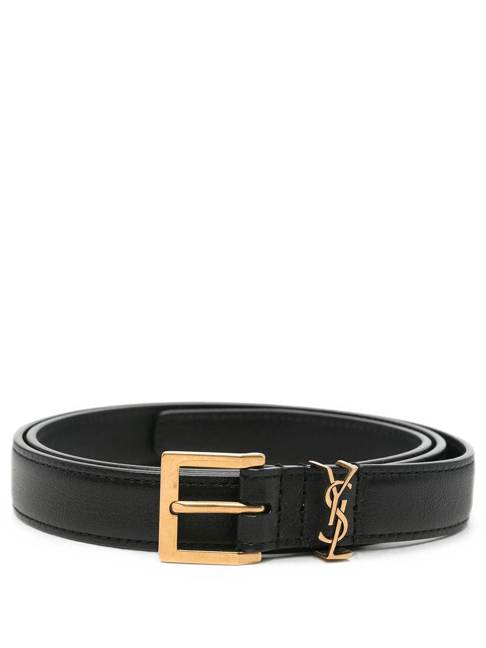 Saint Laurent Men Cintura Sottile "Cassandre" In Pelle Liscia SAINT LAURENT