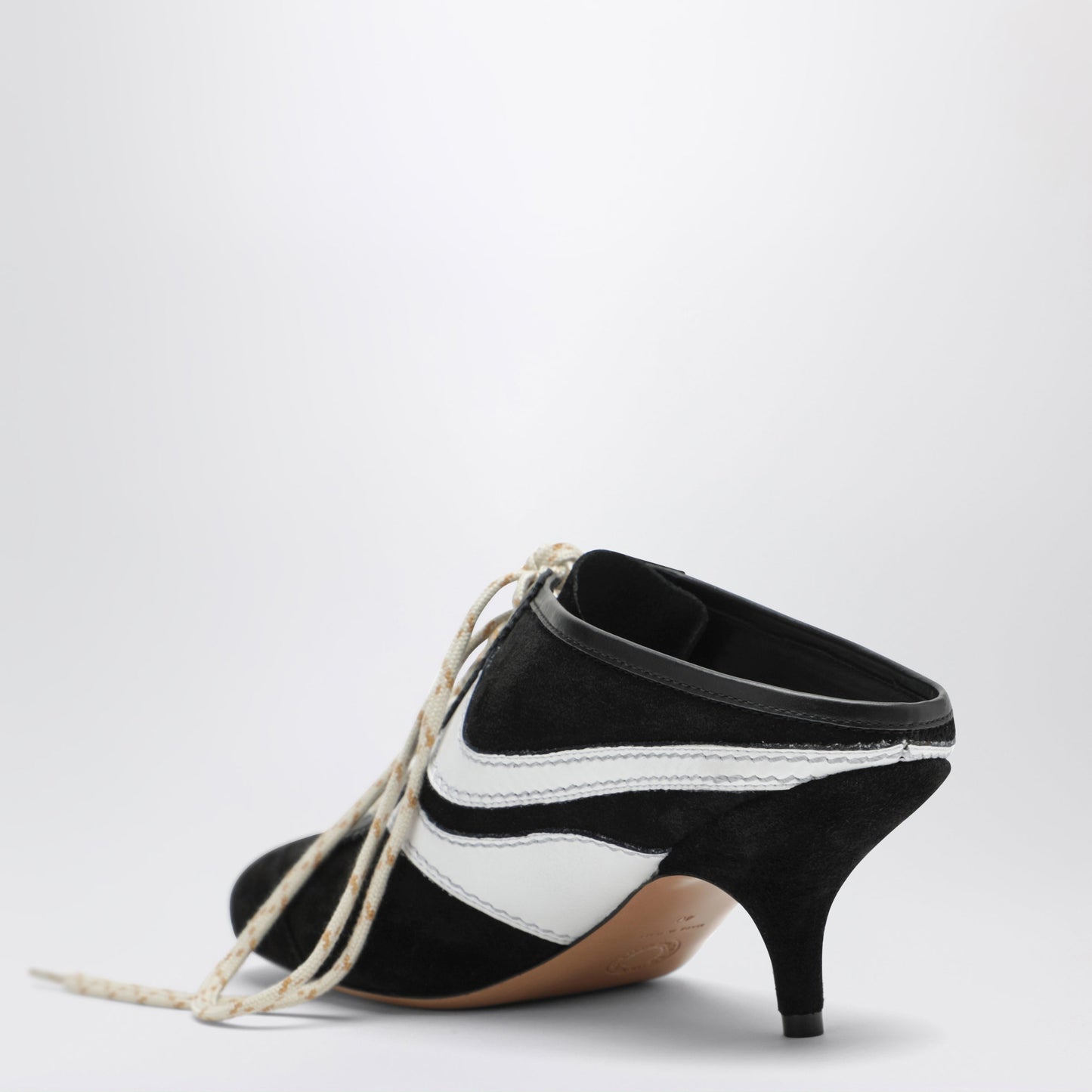 Dries Van Noten Mules 65 Aus Schwarzem Und Weiãÿem Wildleder Und Leder Women DRIES VAN NOTEN