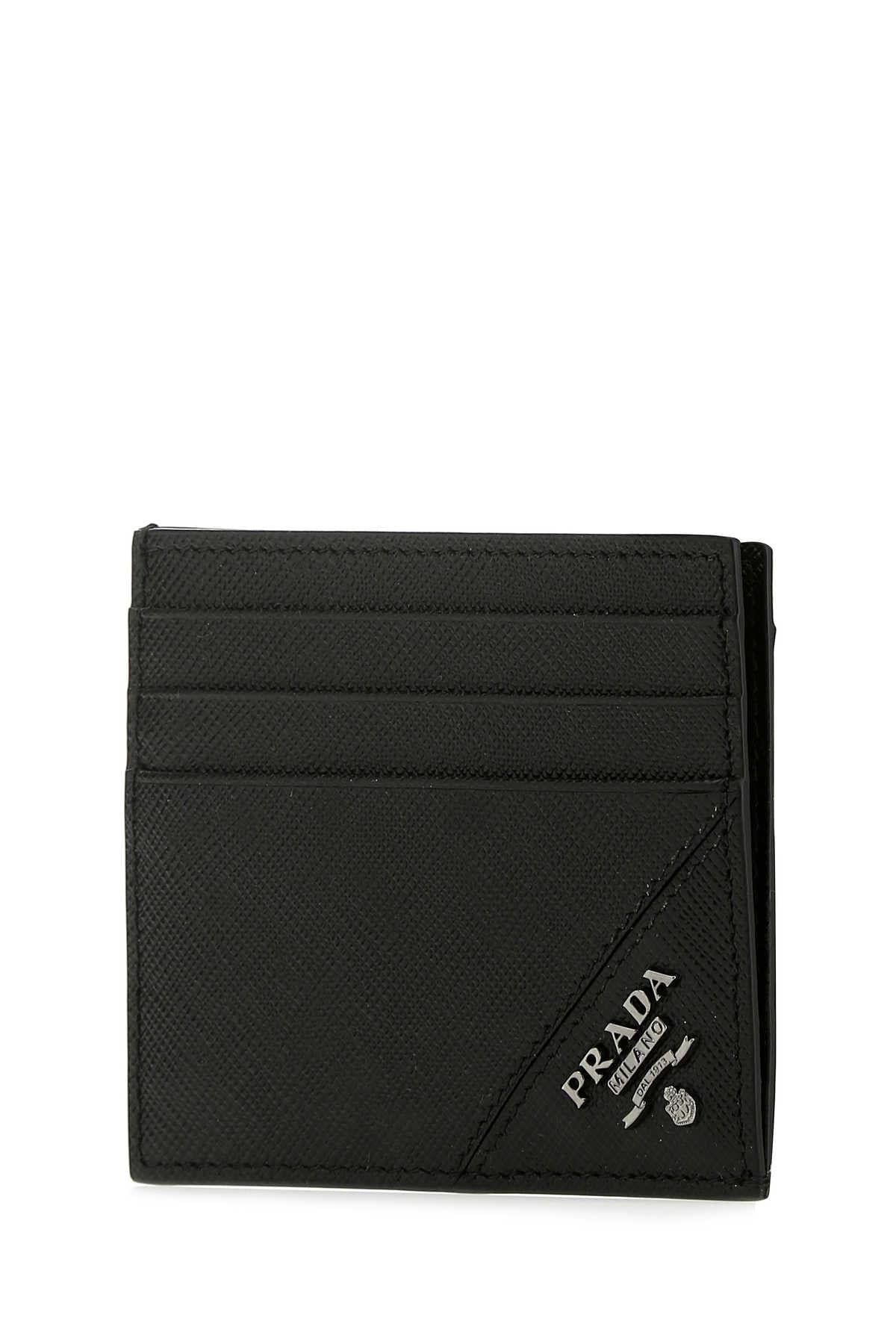 Prada Men Black Leather Card Holder PRADA