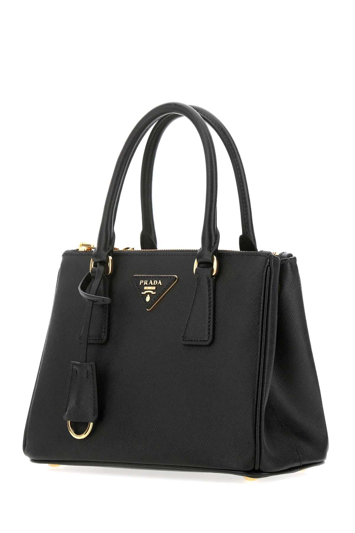 Prada Women Black Leather Mini Galleria Handbag PRADA