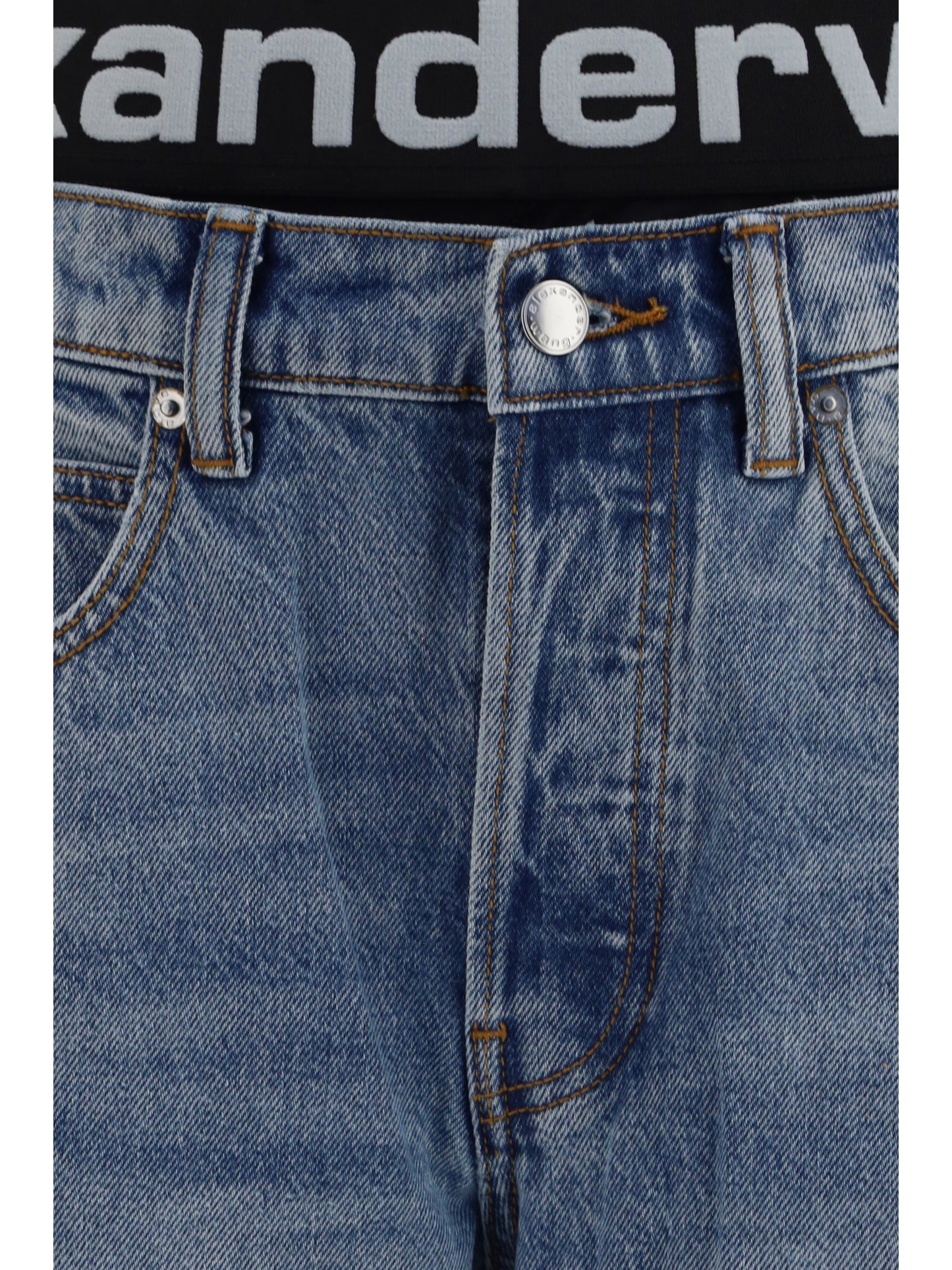 Alexander Wang Women Layered Belt Logo-Waist Jeans ALEXANDER WANG
