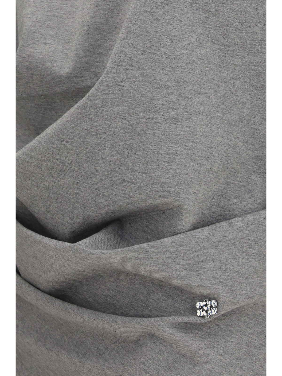Ganni Women Asymmetric Draped Stretch Cotton Top GANNI