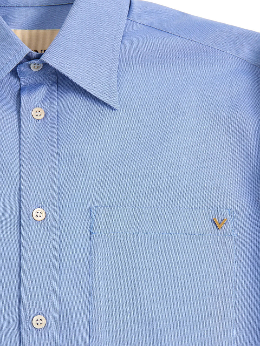 Valentino Garavani Men Valentino Oxford Cotton Shirt With Vgold VALENTINO GARAVANI