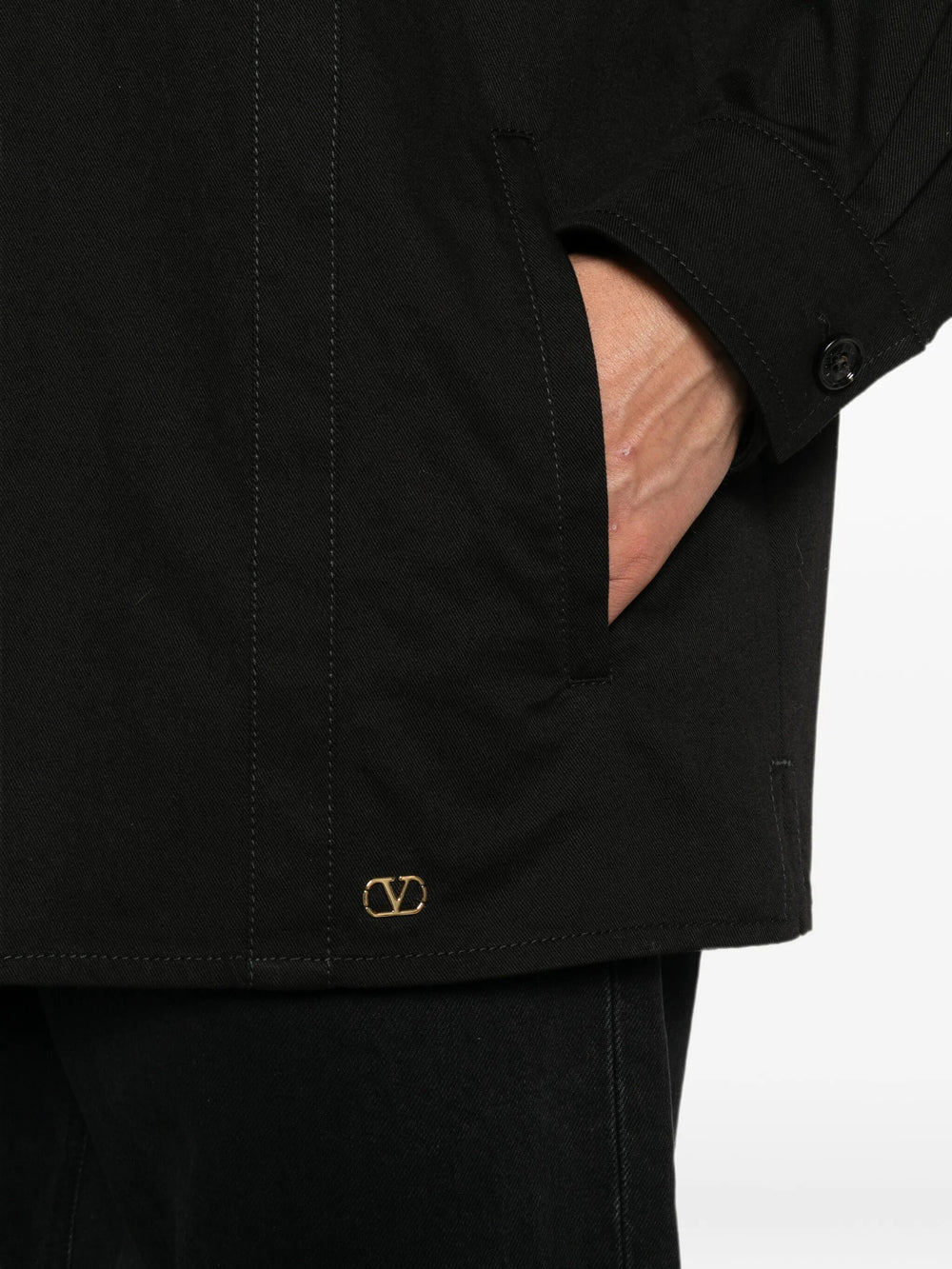 Valentino Garavani Men Valentino Cotton Gabardine Shirt Jacket With Vlogo VALENTINO GARAVANI