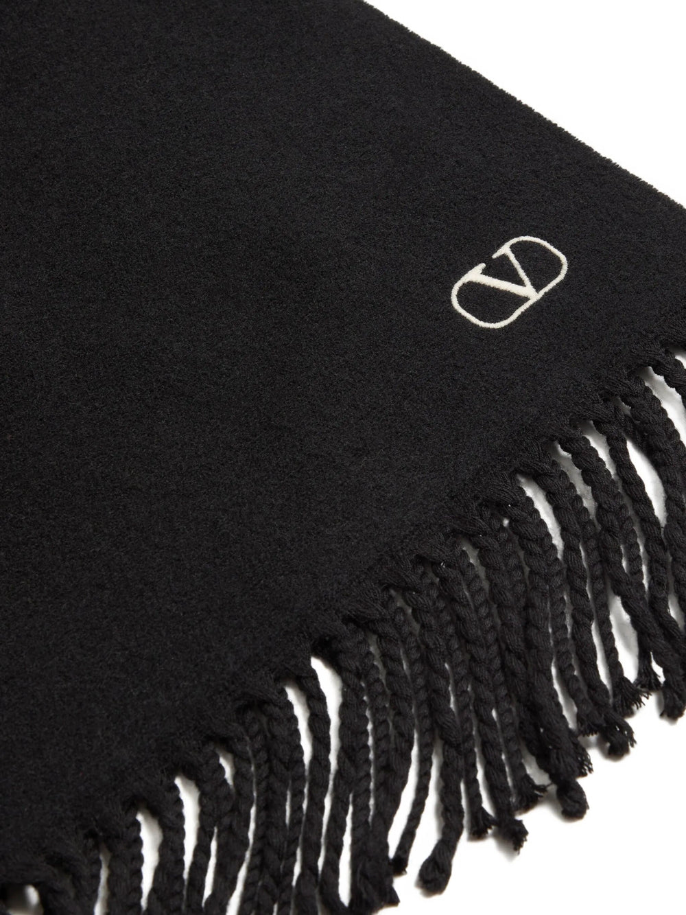 Valentino Garavani Men Wool Scarf With Vlogo Embroidery VALENTINO GARAVANI