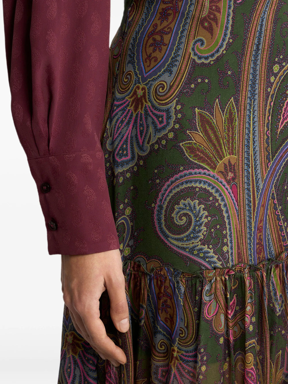 Etro Women Silk Maxi Skirt With Placed Paisley Print ETRO