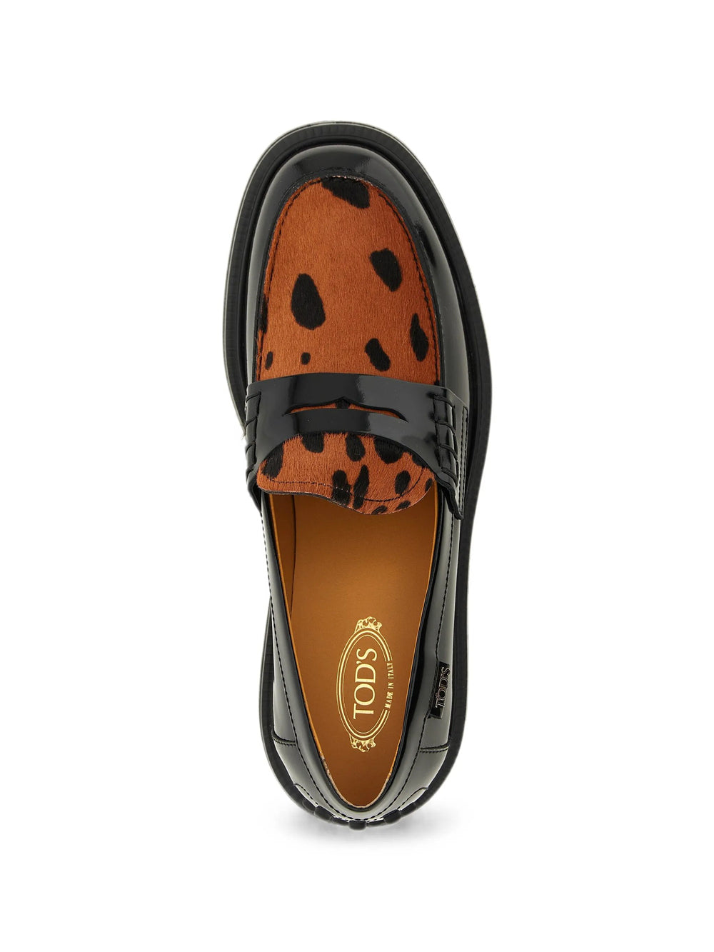 Tod's Women Leather Loafers With Animal-Print Panel TOD'S