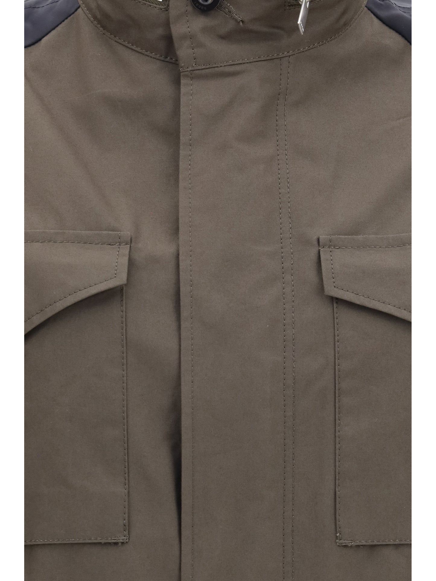 Sacai Women Nylon And Cotton Jacket With Three-Quarter Sleeves SACAI