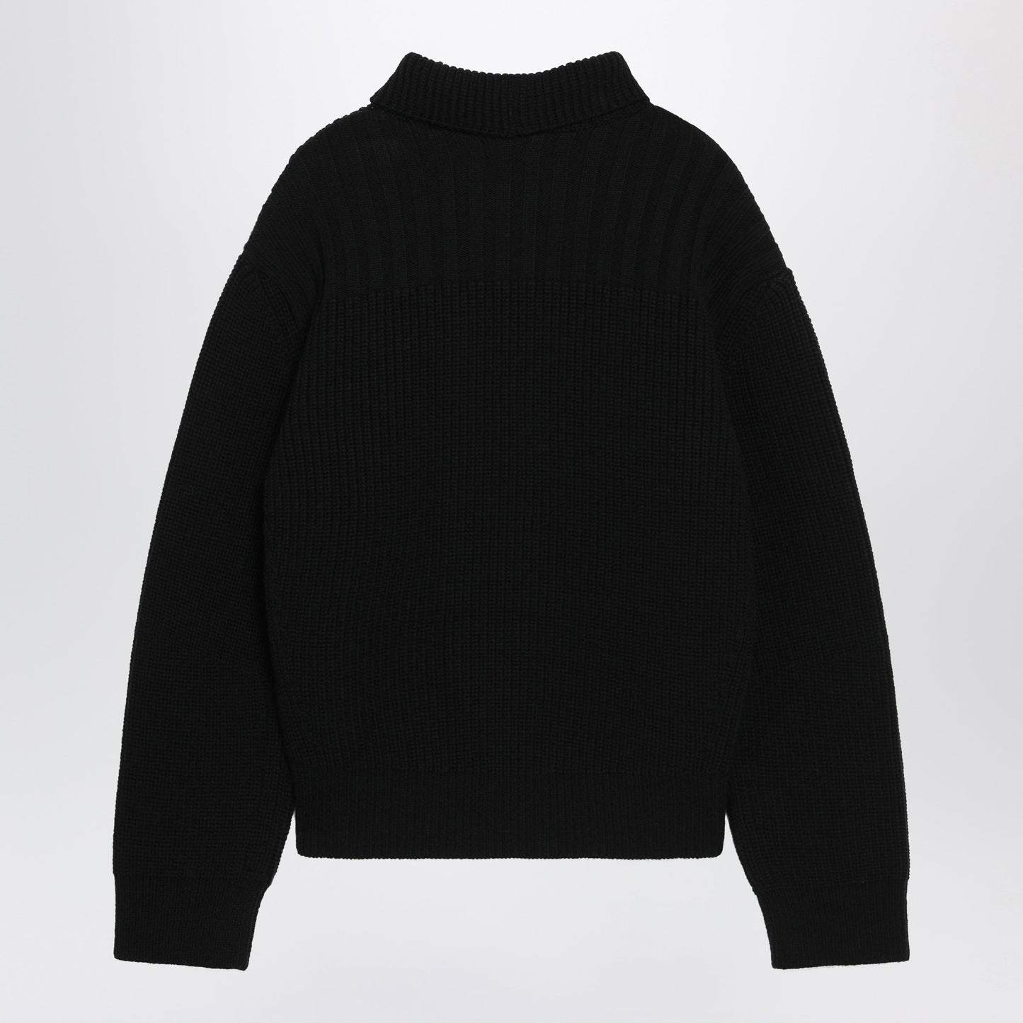 Dries Van Noten Black Waffle-Knit Wool Cardigan Men DRIES VAN NOTEN