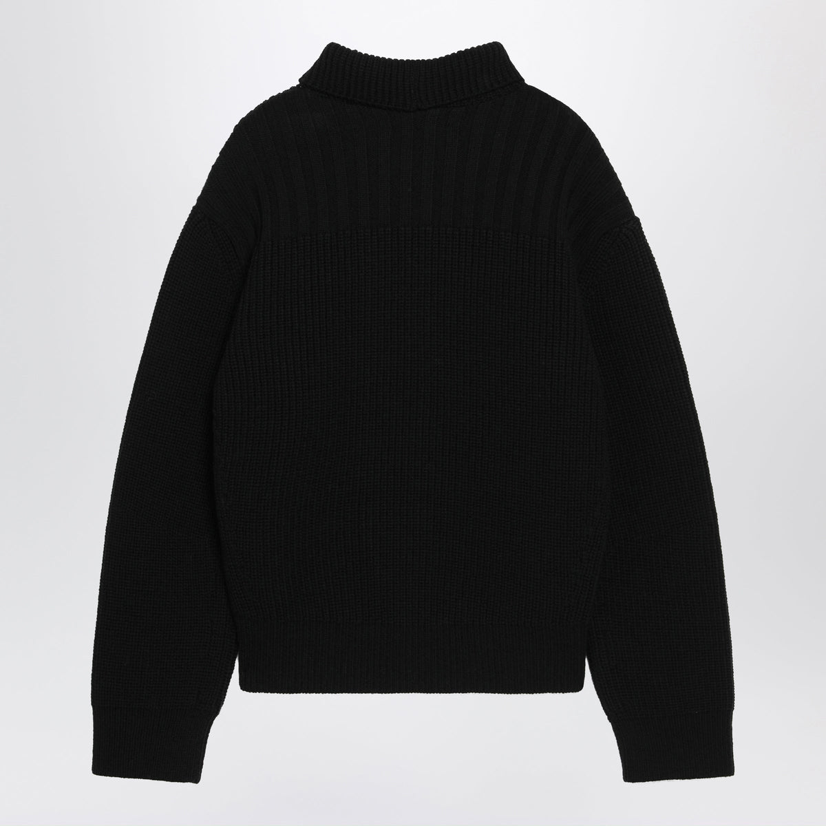 Dries Van Noten Black Waffle-Knit Wool Cardigan Men DRIES VAN NOTEN