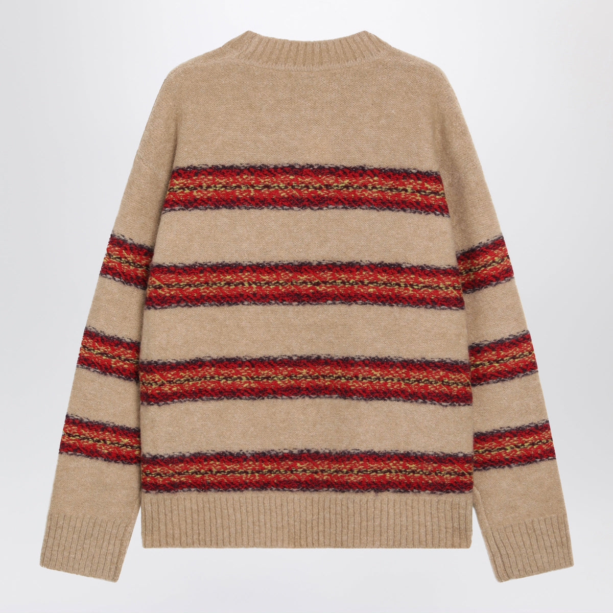 Dries Van Noten Beige Striped Wool-Blend Sweater Men DRIES VAN NOTEN