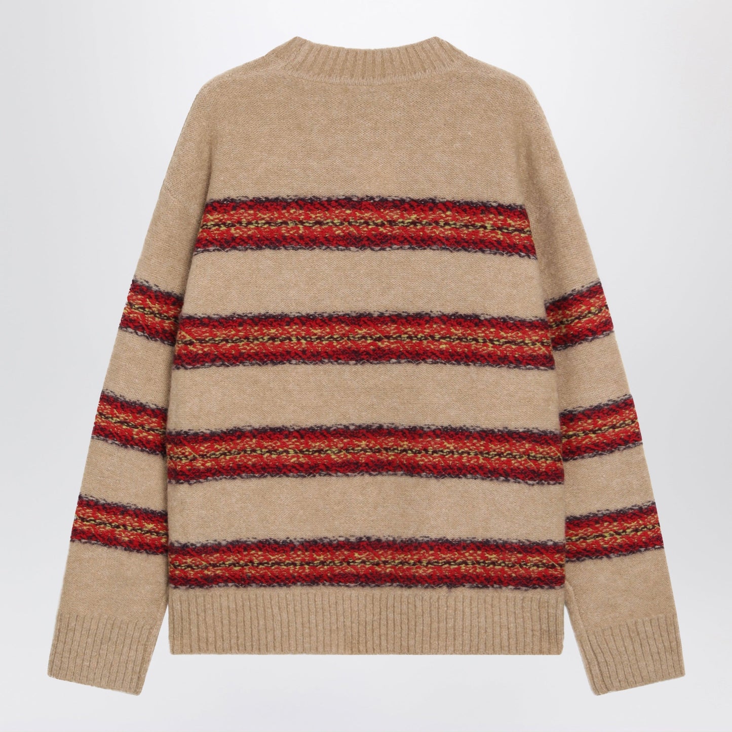 Dries Van Noten Beige Striped Wool-Blend Sweater Men DRIES VAN NOTEN