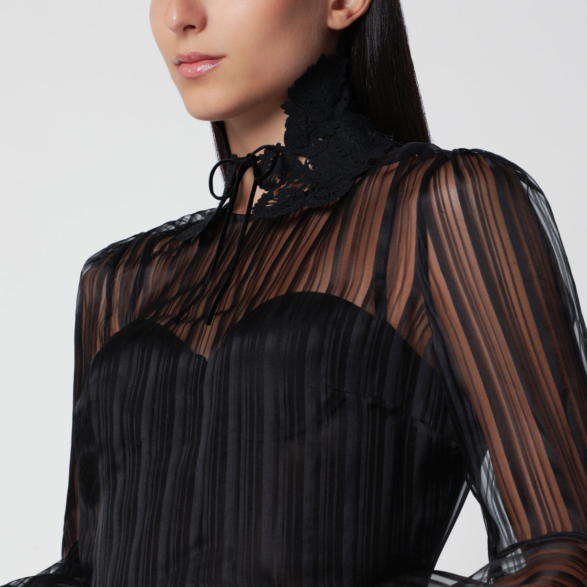 Zimmermann Valiant Black Silk Organza Mini Dress Women ZIMMERMANN