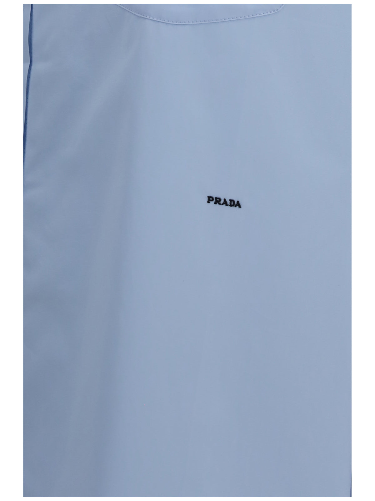 Prada Women Oversized Shirt With Pocket And Embroidered Logo