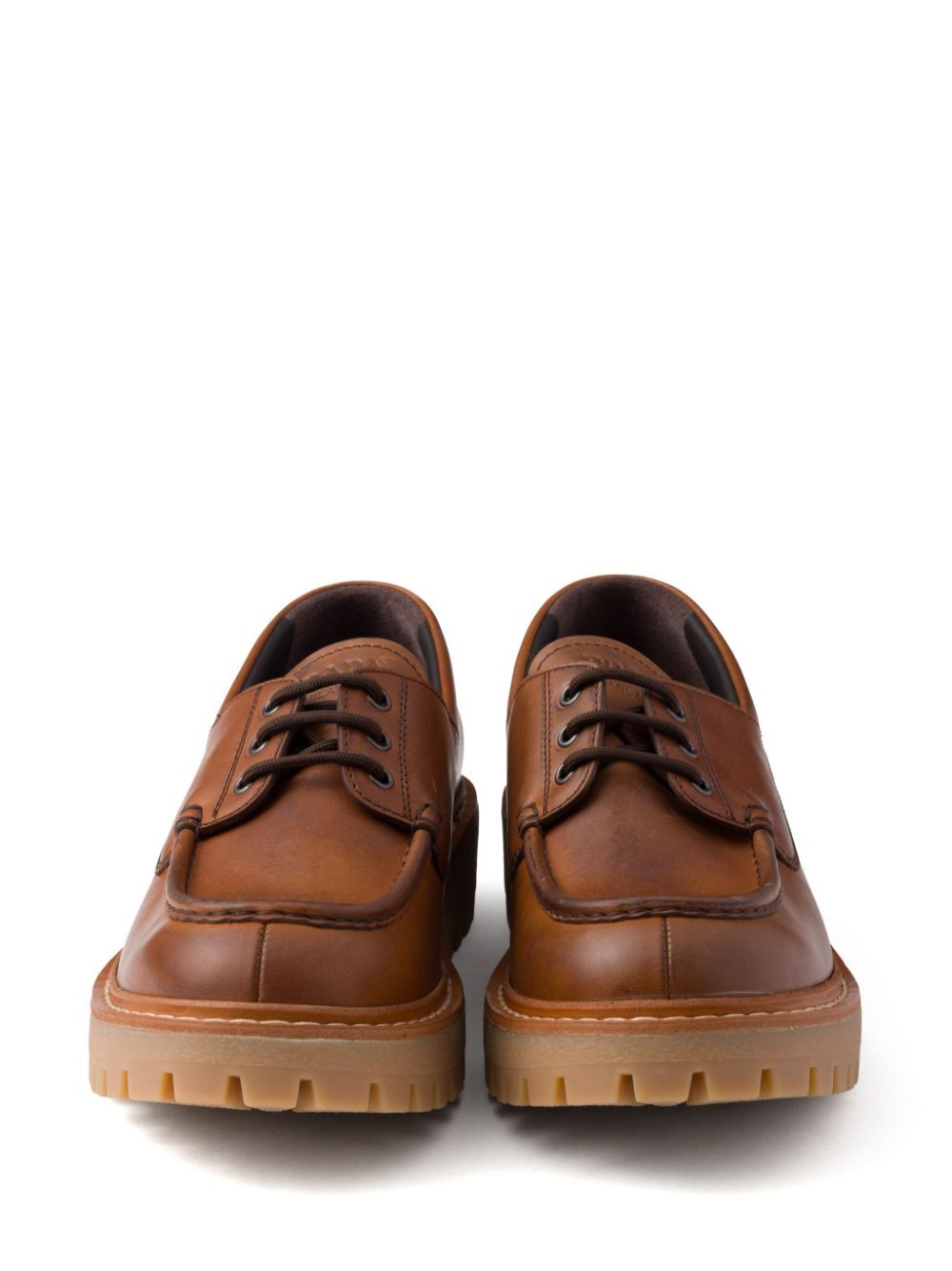 Prada Men Laced Leather Loafers PRADA