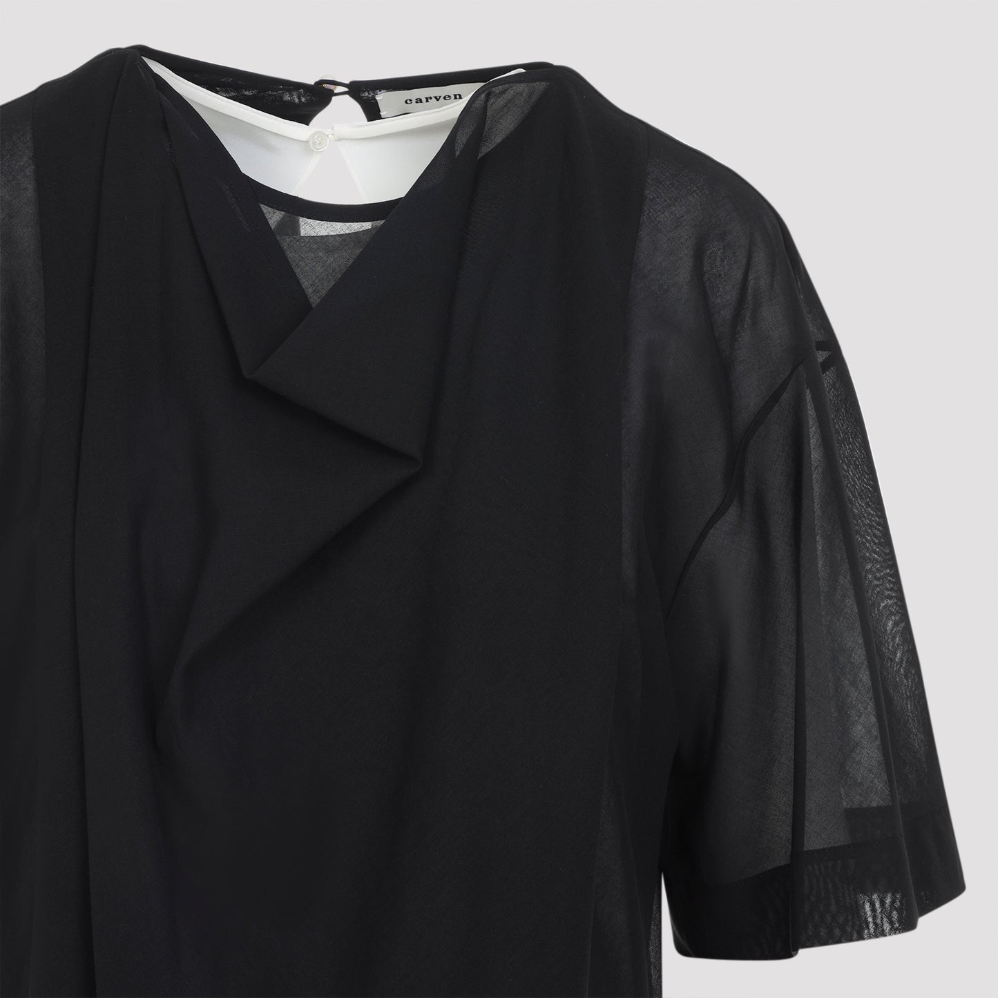 Carven Sheer Draped Midi Dress Women CARVEN