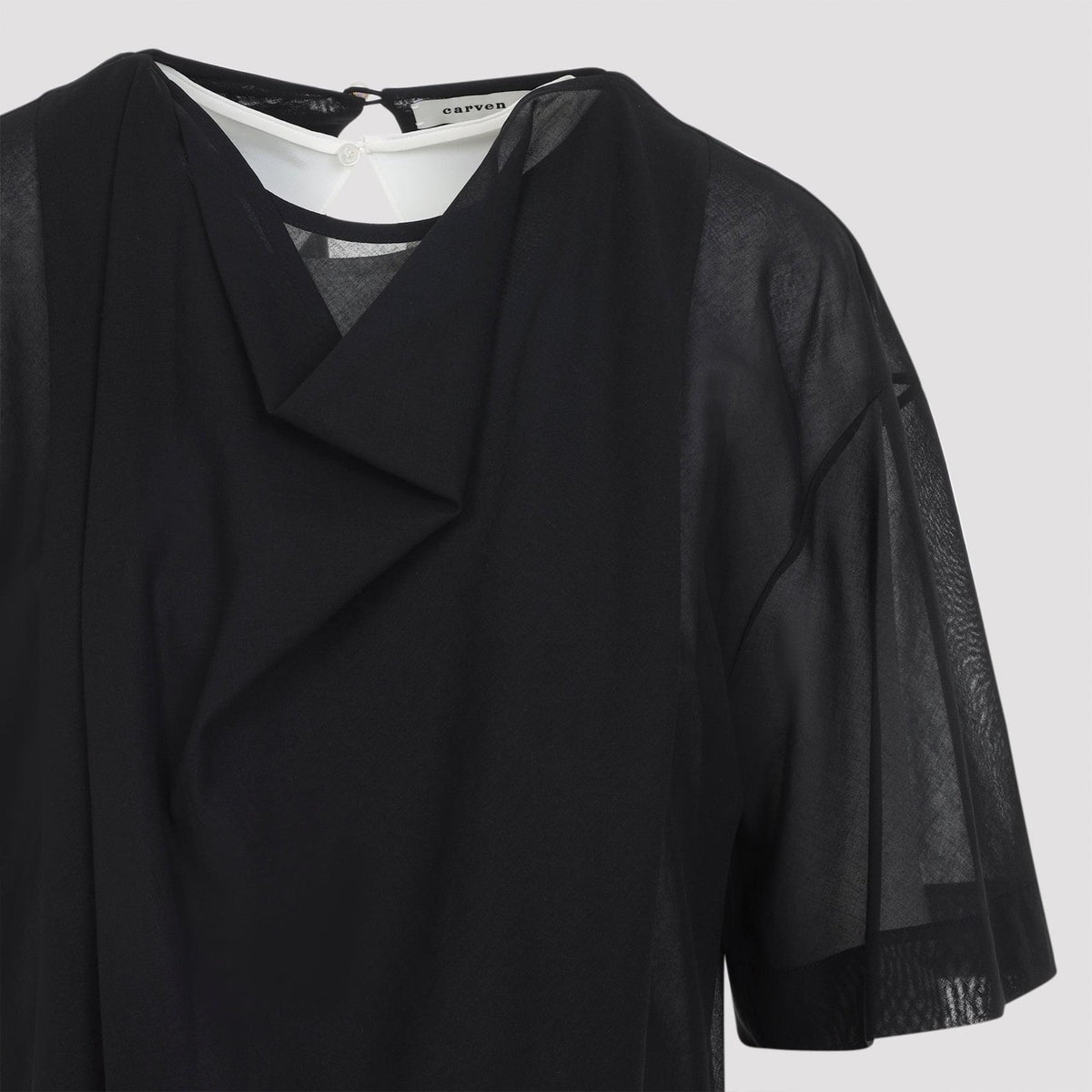 Carven Sheer Draped Midi Dress Women CARVEN