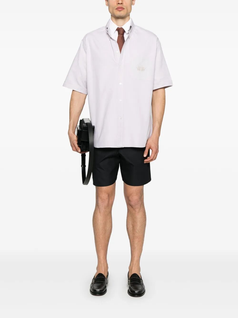 Fendi Men Fendi Crest Oxford Cotton Shirt FENDI