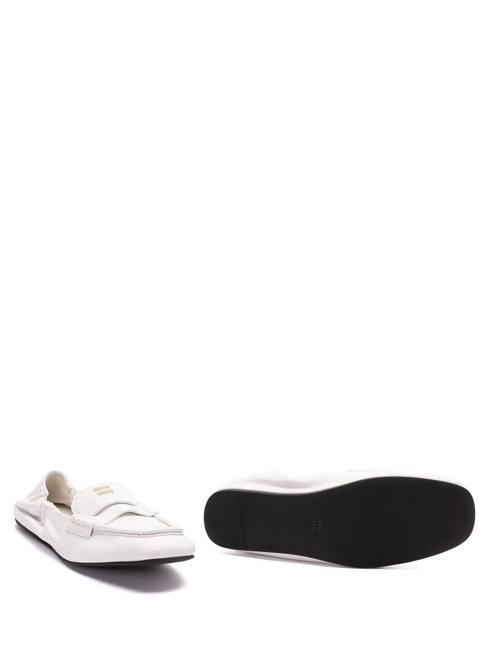 Miu Miu Women Ruches Nappa Leather Loafers MIU MIU