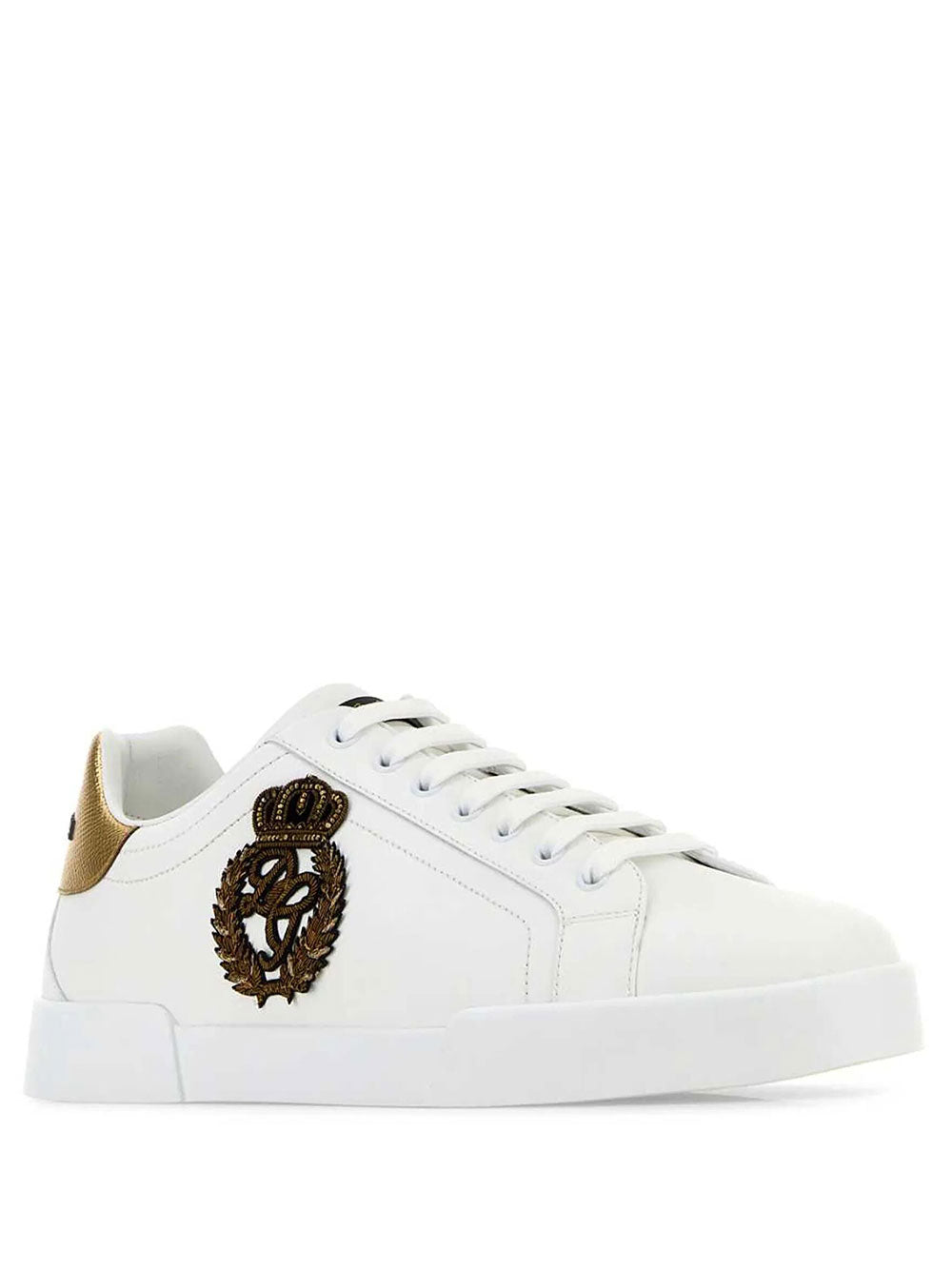 Dolce & Gabbana Men Sneakers Portofino In Vitello Nappato Con Patch Corona DOLCE & GABBANA