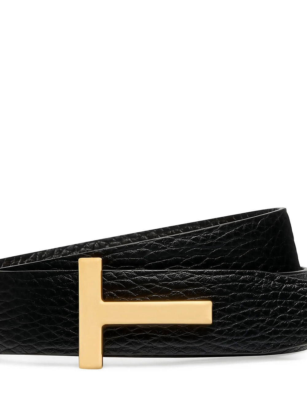 Tom Ford Men Grained Leather T-Buckle Belt TOM FORD
