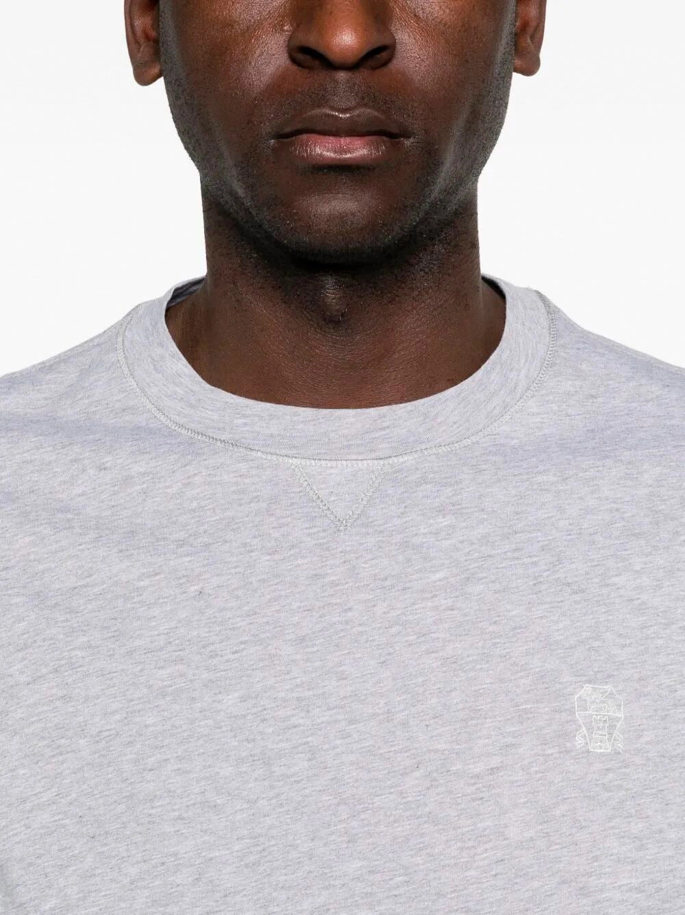 Brunello Cucinelli Men Crew-Neck T-Shirt With Logo BRUNELLO CUCINELLI