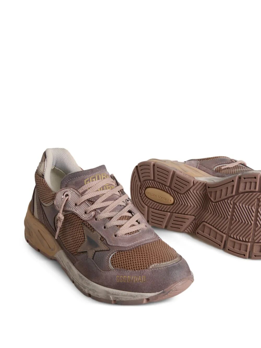 Golden Goose Women Dad-Star Sneakers In Lilac Suede And Mesh With Laminated Leather Star And Heel Tab GOLDEN GOOSE
