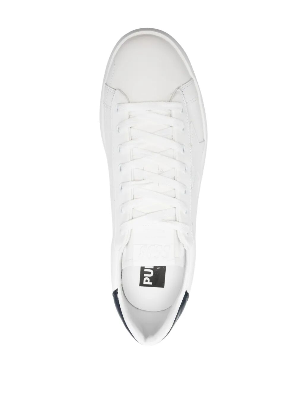 Golden Goose Men Purestar Leather Sneakers With White Leather Star And Black Shiny Leather Heel GOLDEN GOOSE