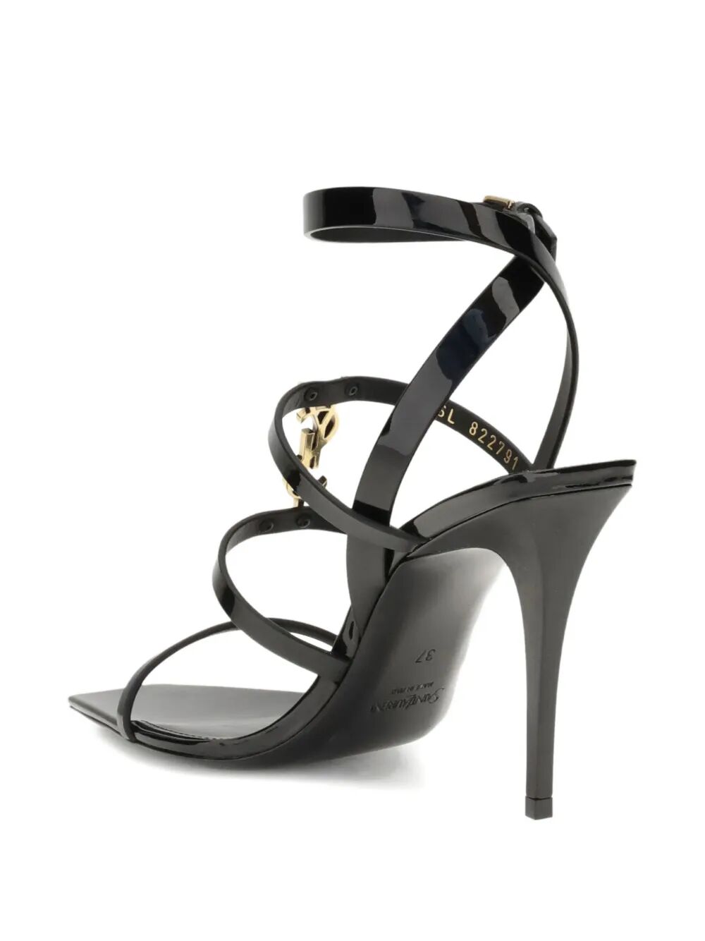 Saint Laurent Women Cassandra Patent Leather Multi-Strap Sandals SAINT LAURENT
