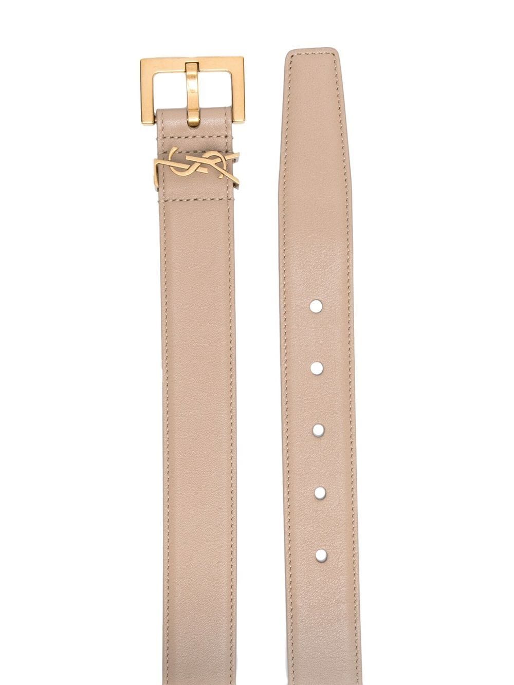 Saint Laurent Women Cassandre Belt With Square Buckle In Smooth Leather SAINT LAURENT