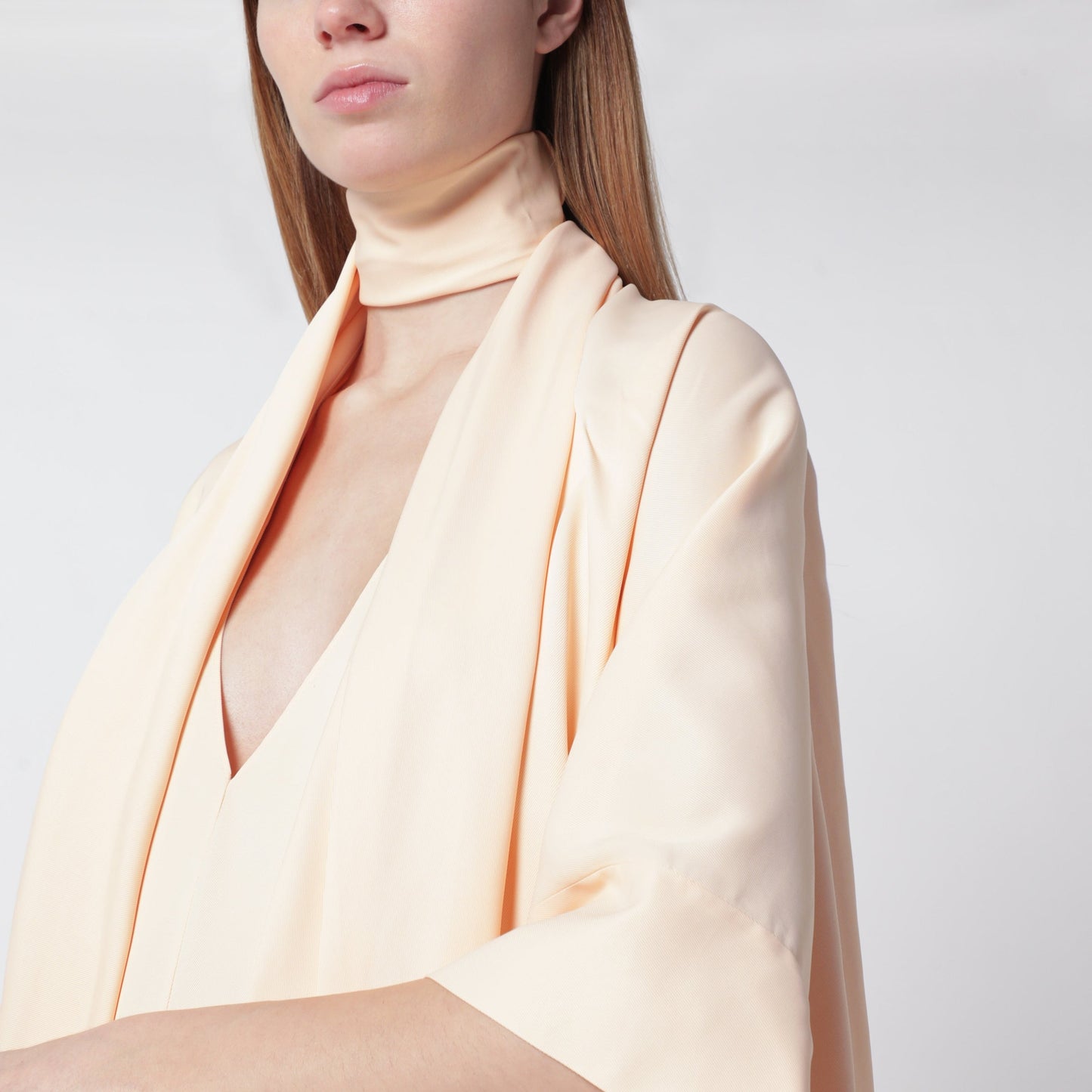 Alberta Ferretti Long Pink Caftan Dress With V-Neck Women ALBERTA FERRETTI