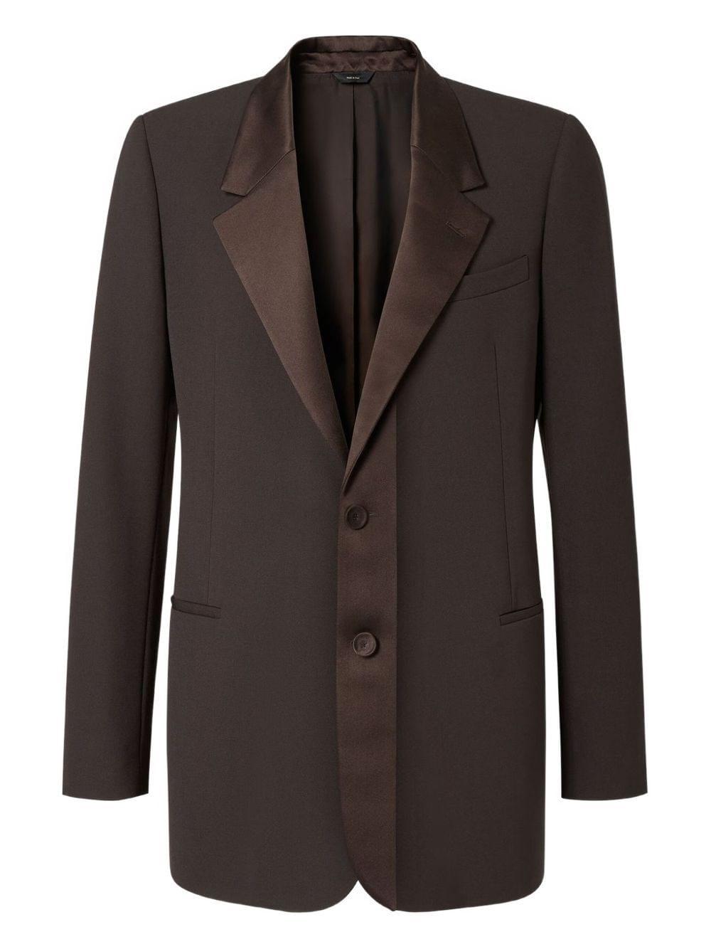 Fendi Men Fendi Men Brown Wool Crepe Blazer FENDI