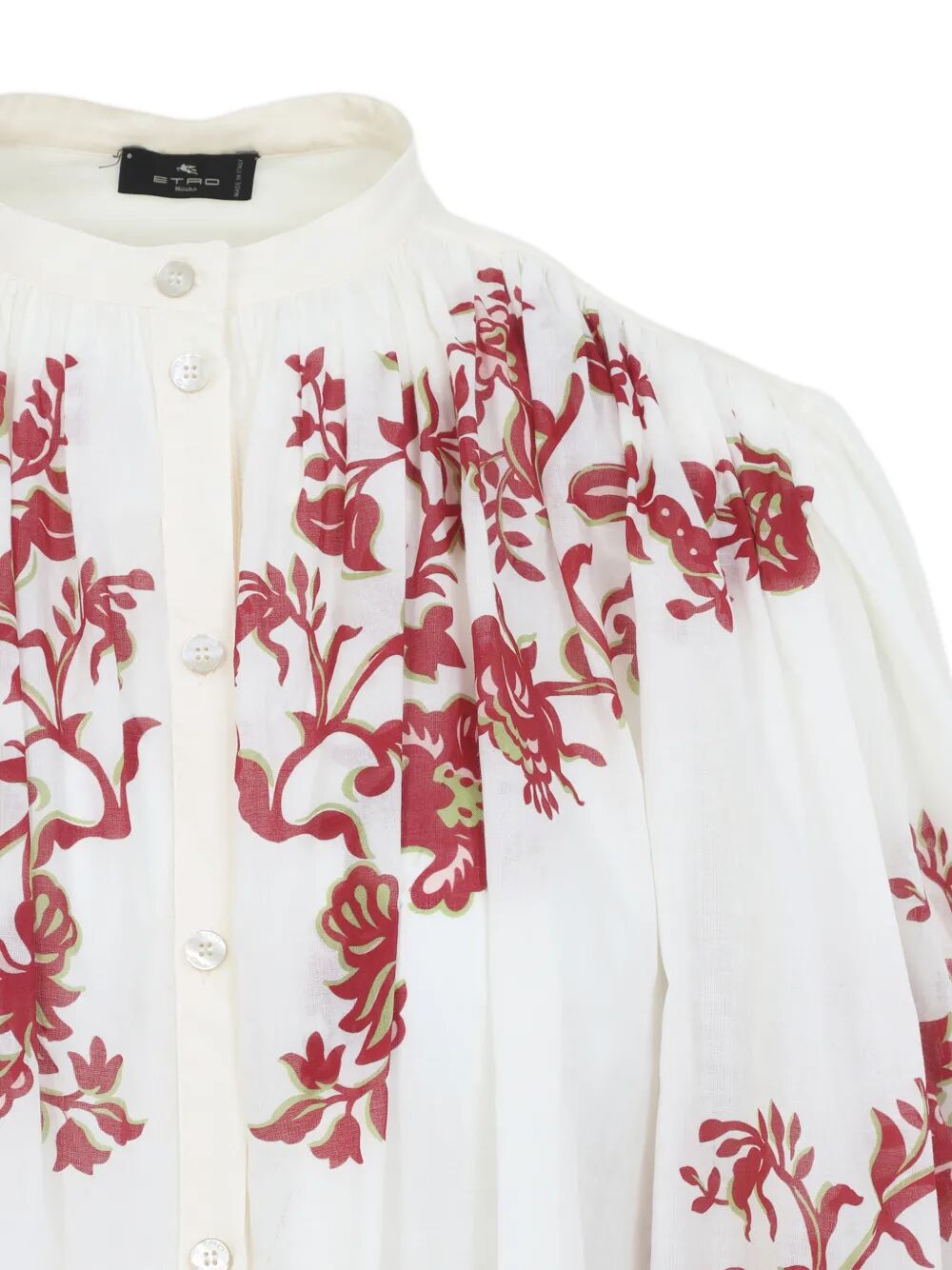 Etro Women Flower-Print Pleated Cotton Blouse ETRO