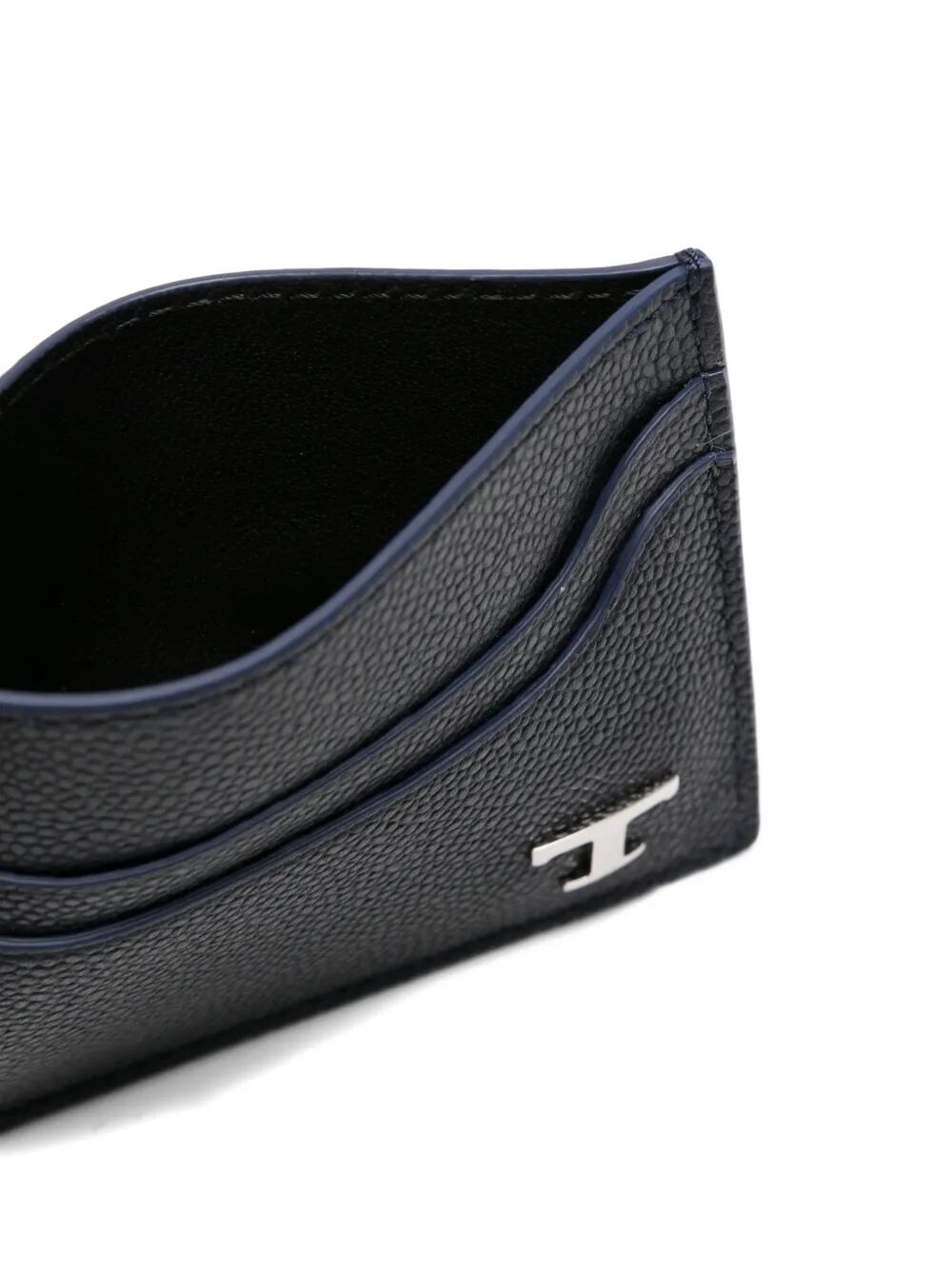 Tod's Men Grained Leather Cardholder With Metal T Timeless Logo TOD'S