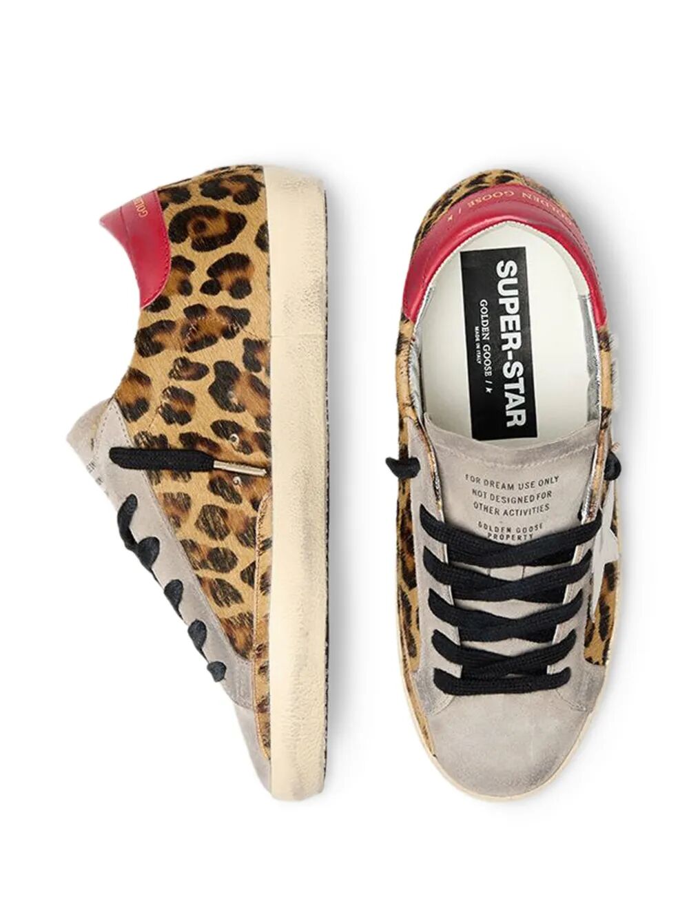 Golden Goose Women Super-Star Leopard Horsy Sneakers With Leather Star And Heel Tab GOLDEN GOOSE