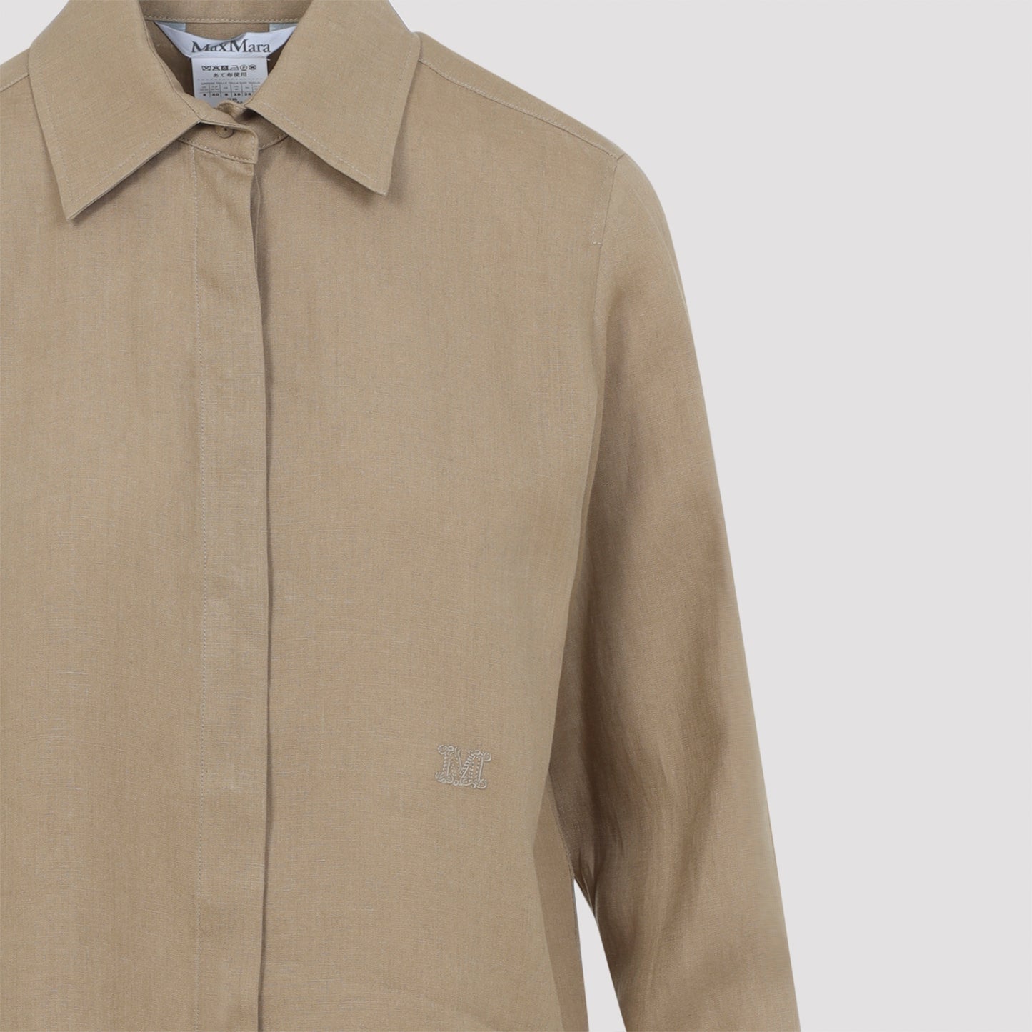 Max Mara Falasco Linen M Logo Shirt Women MAX MARA