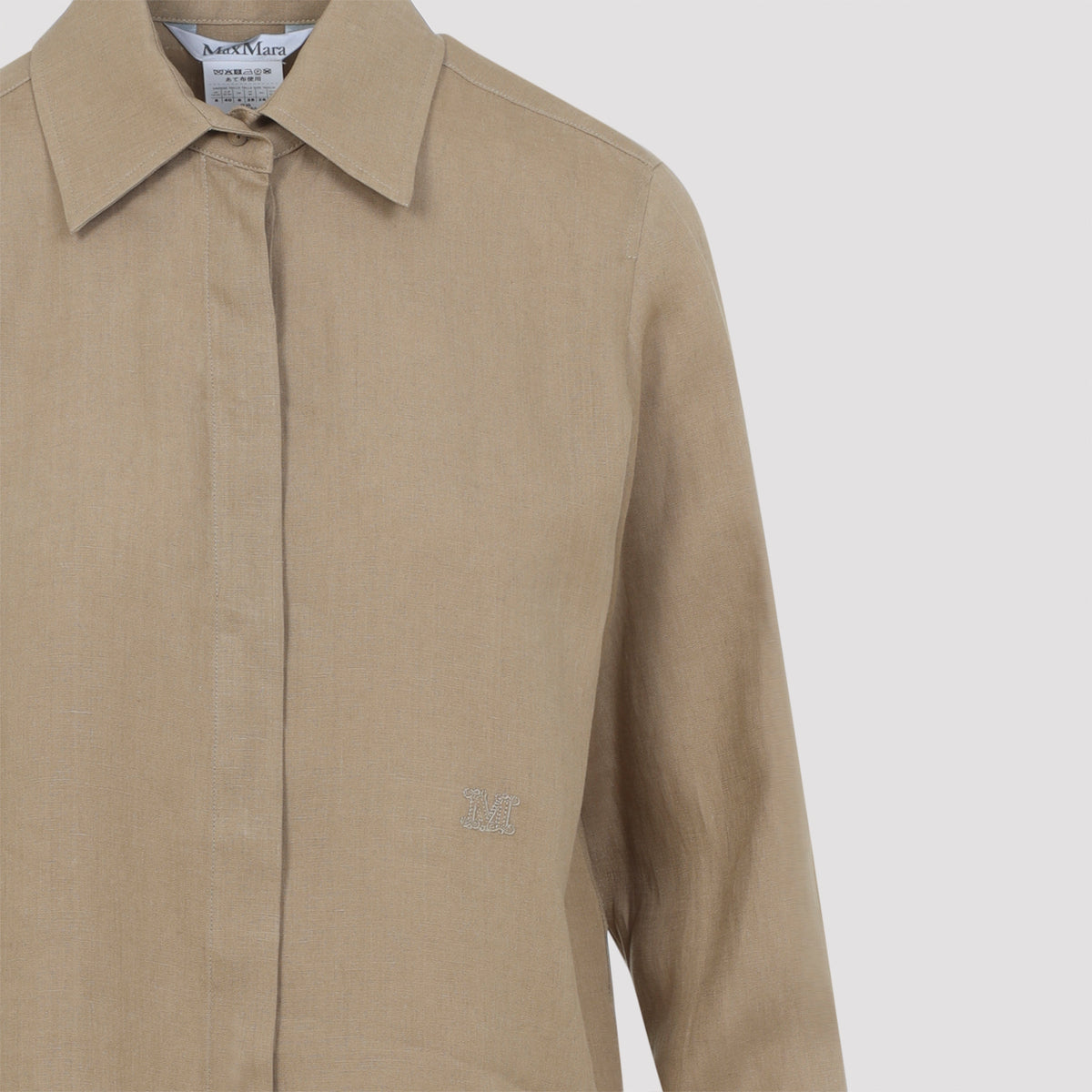 Max Mara Falasco Linen M Logo Shirt Women MAX MARA