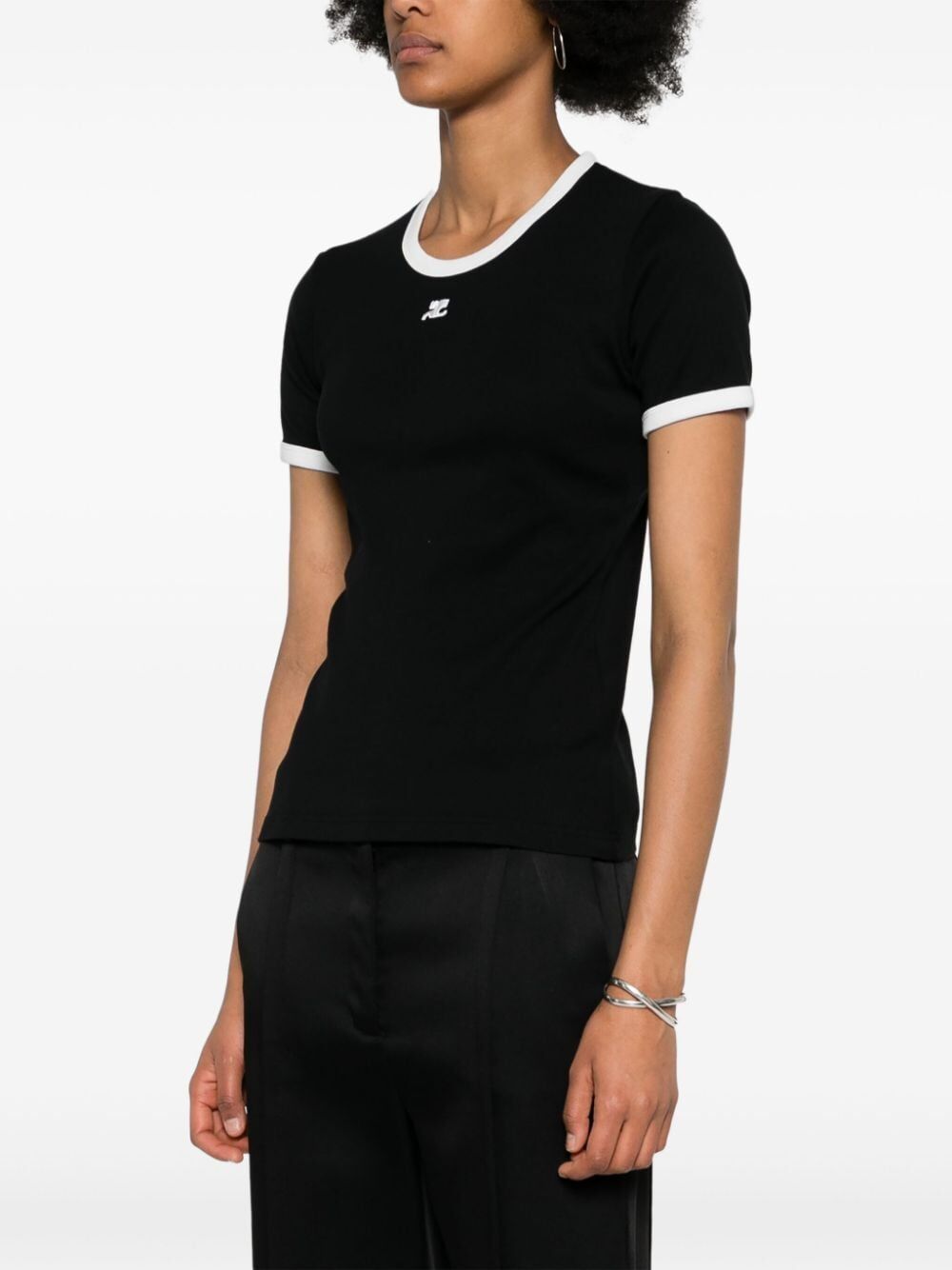 Courreges Women Signature Contrast T-Shirt COURREGES