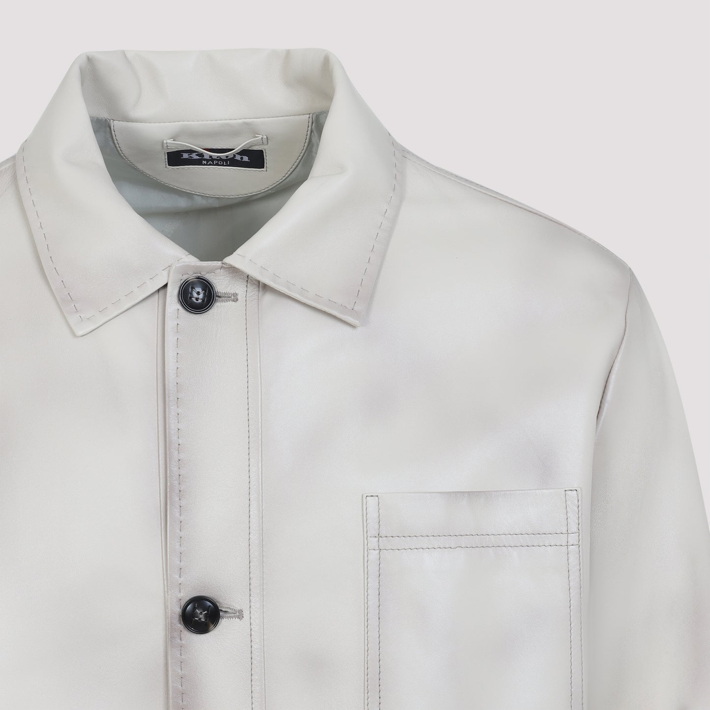 Kiton Lamb Leather Jacket Men KITON