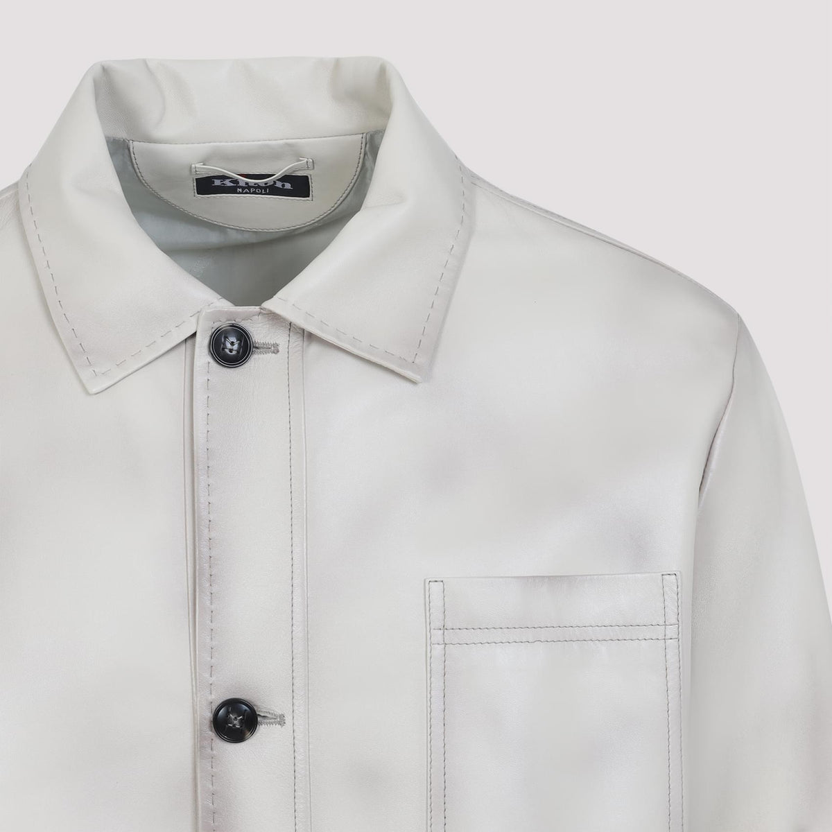 Kiton Lamb Leather Jacket Men KITON
