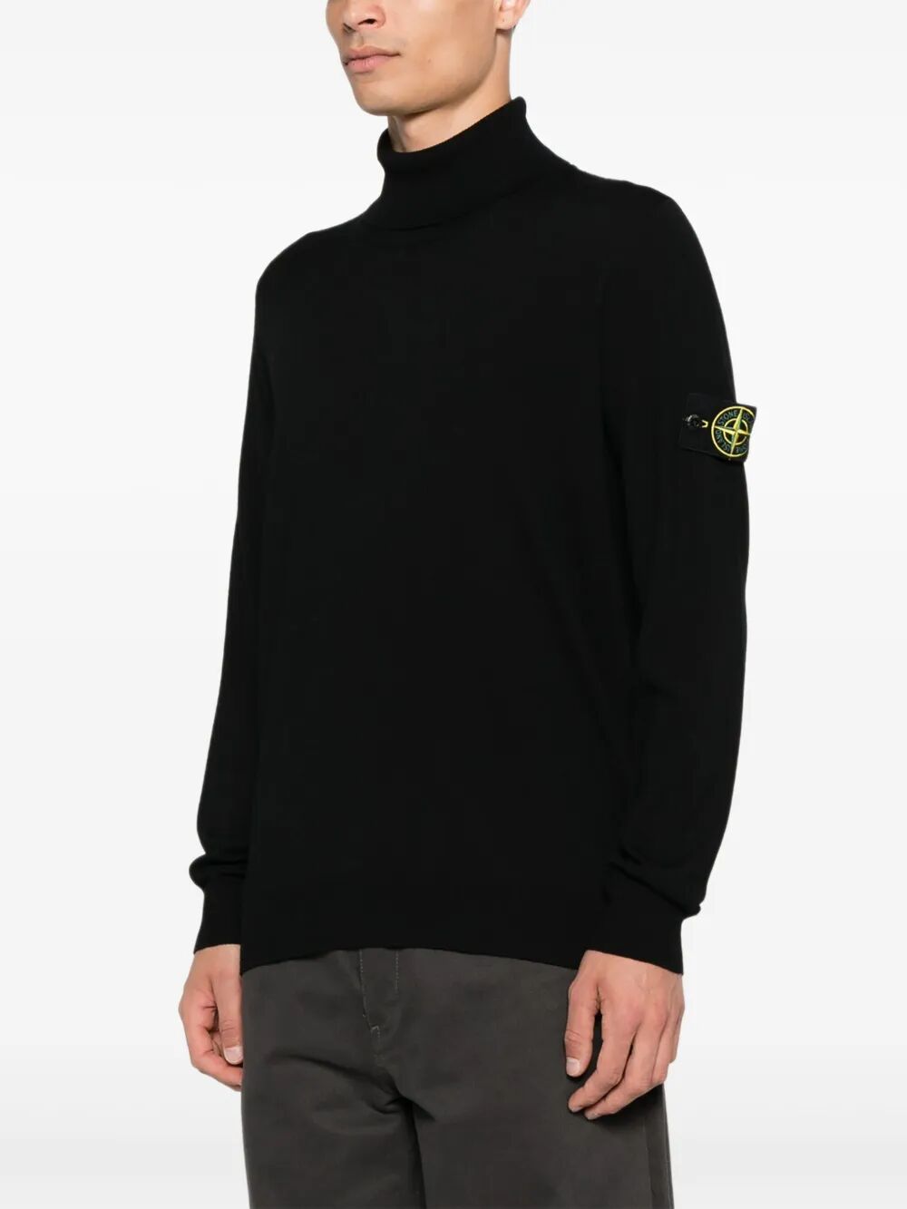Stone Island Men Ribbed Wool Turtleneck Sweater STONE ISLAND
