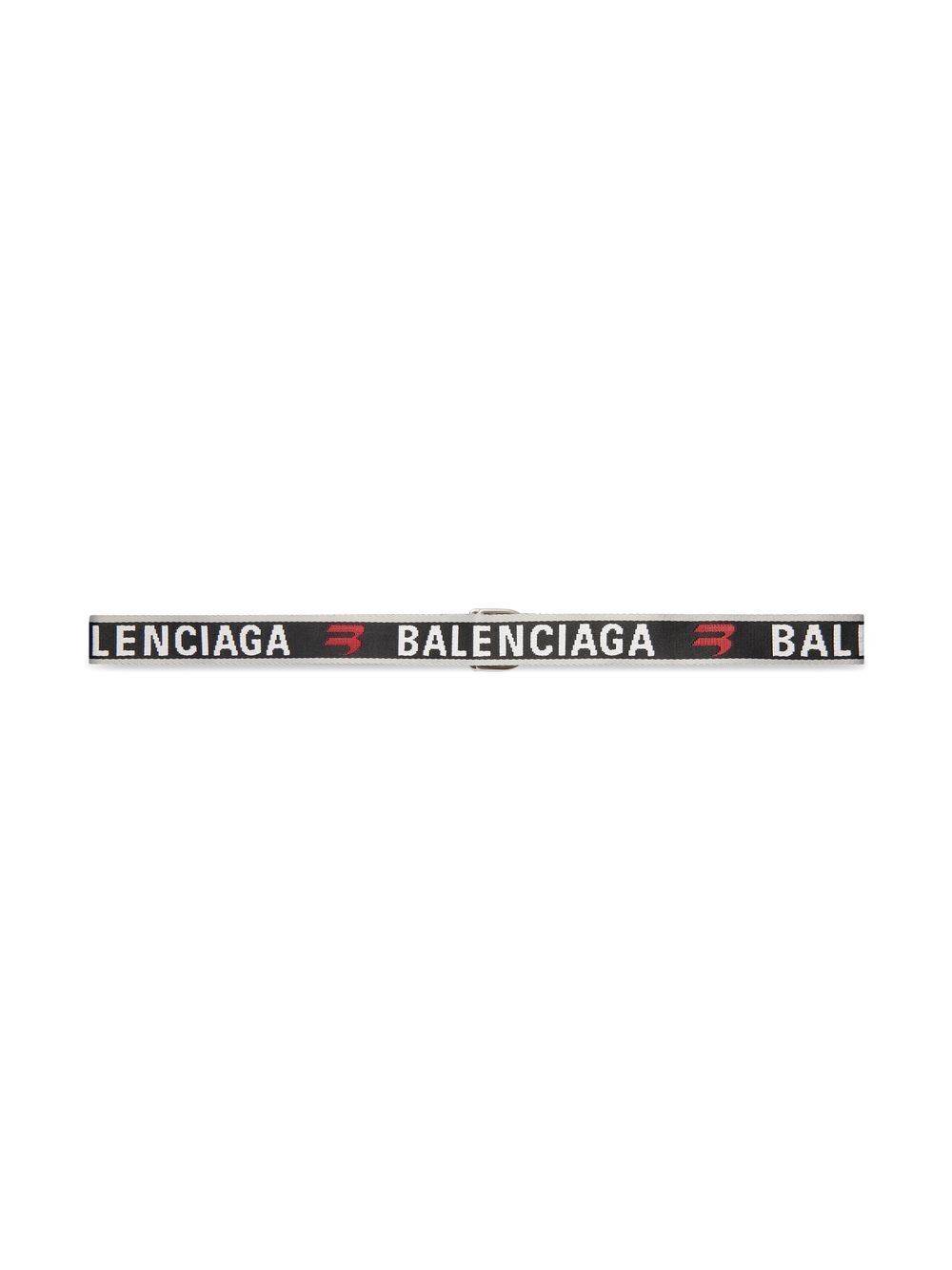 Balenciaga Men Logo Jacquard D Ring Belt BALENCIAGA