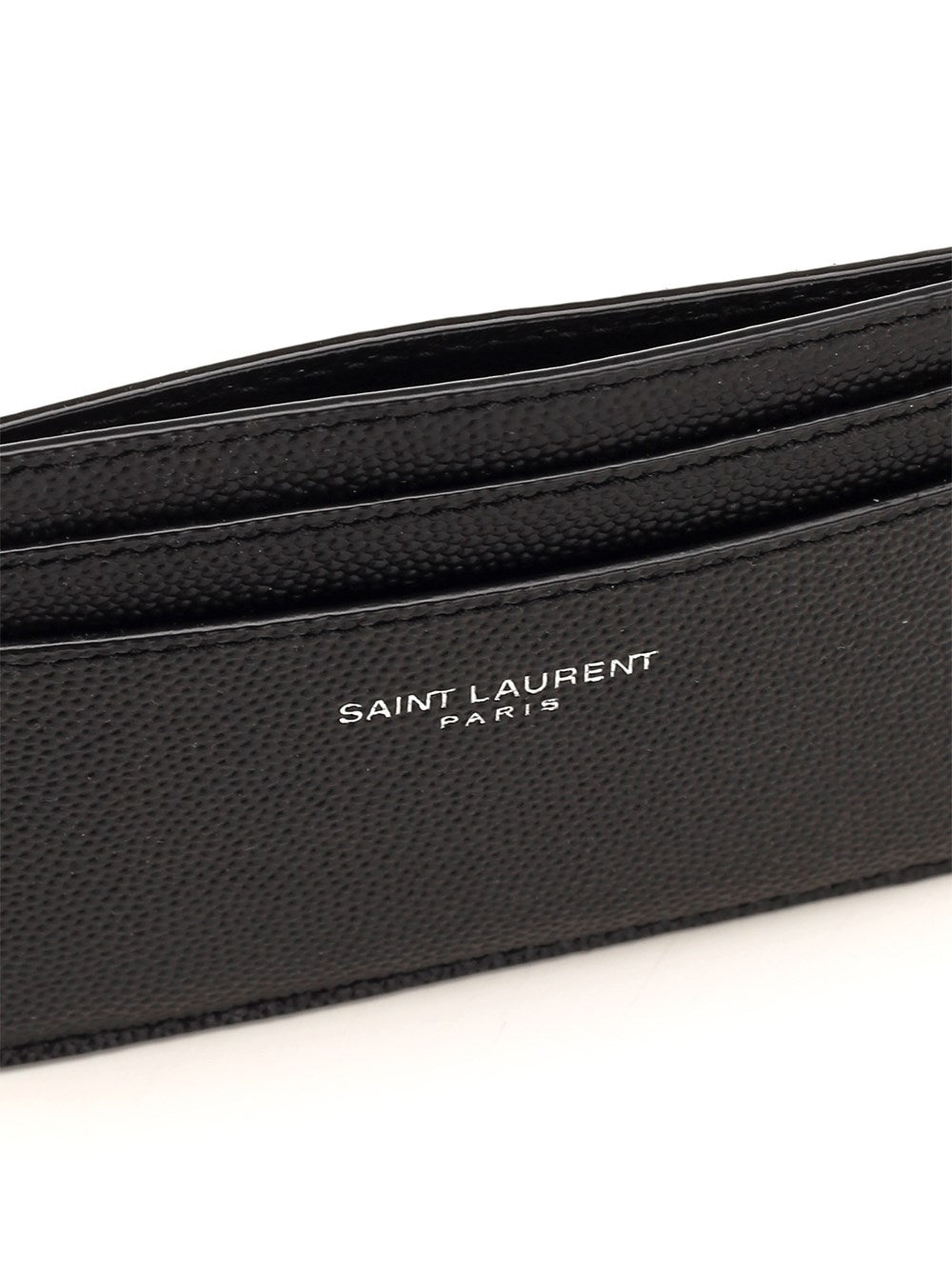 Saint Laurent Men Black Card Holder With Printed Logo SAINT LAURENT
