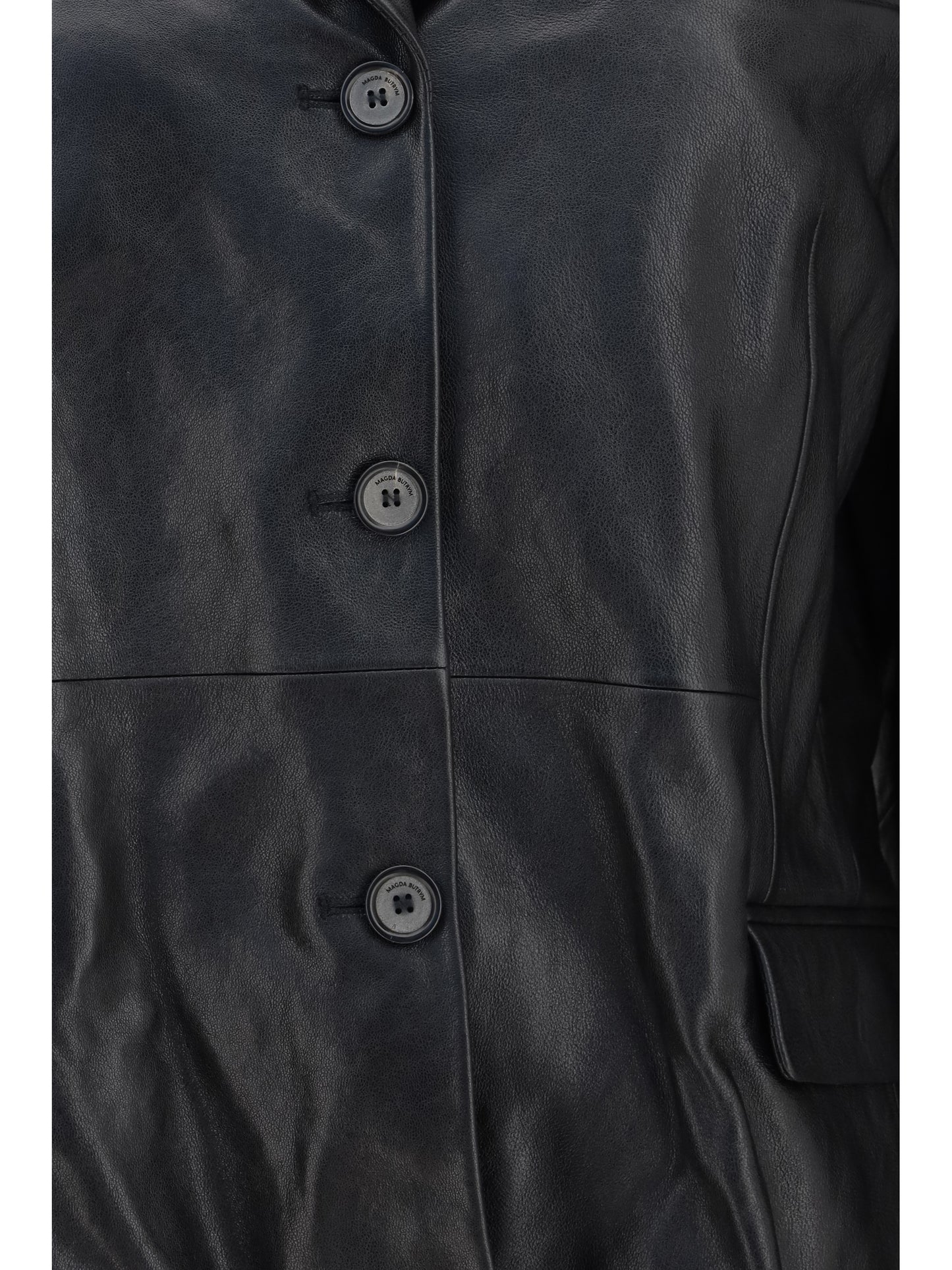 Magda Butrym Women Leather Blazer Jacket MAGDA BUTRYM