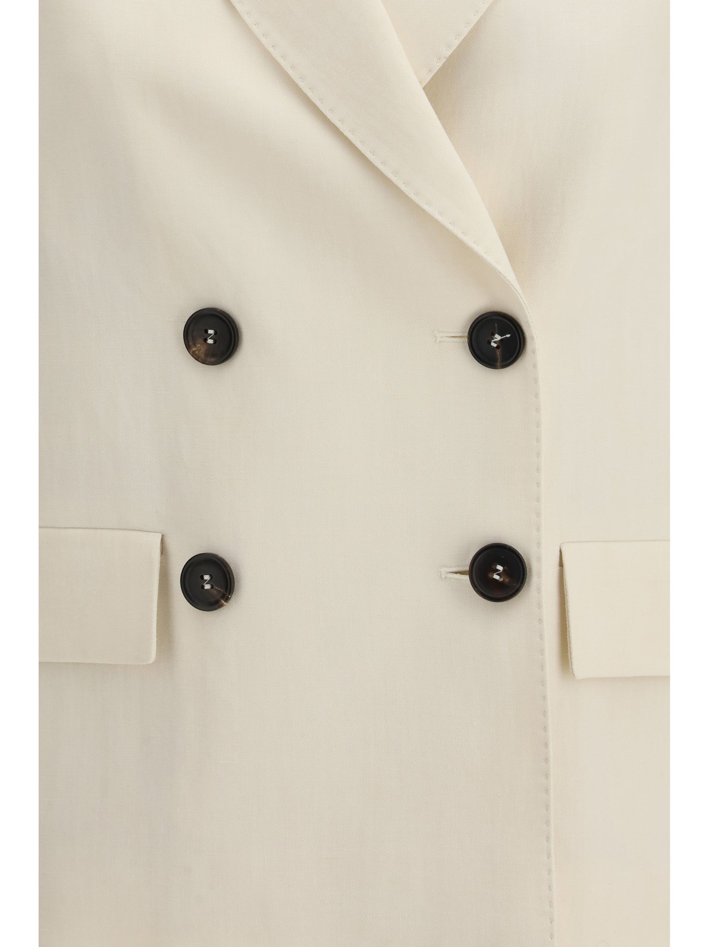 Brunello Cucinelli Women Fluid Twill Jacket In Viscose And Linen With Monile
