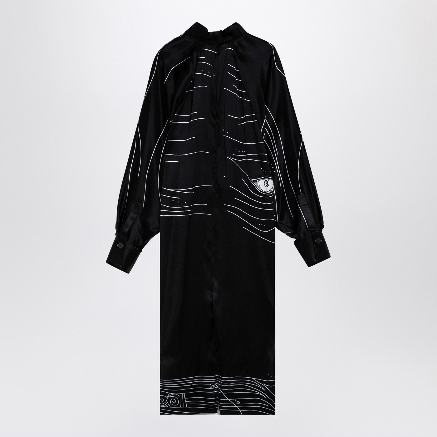 Ferragamo Black Silk Satin Midi Dress Women FERRAGAMO