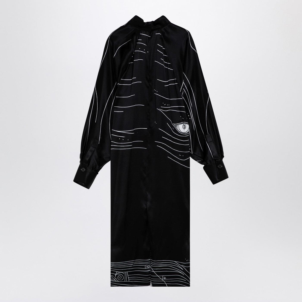 Ferragamo Black Silk Satin Midi Dress Women Women FERRAGAMO
