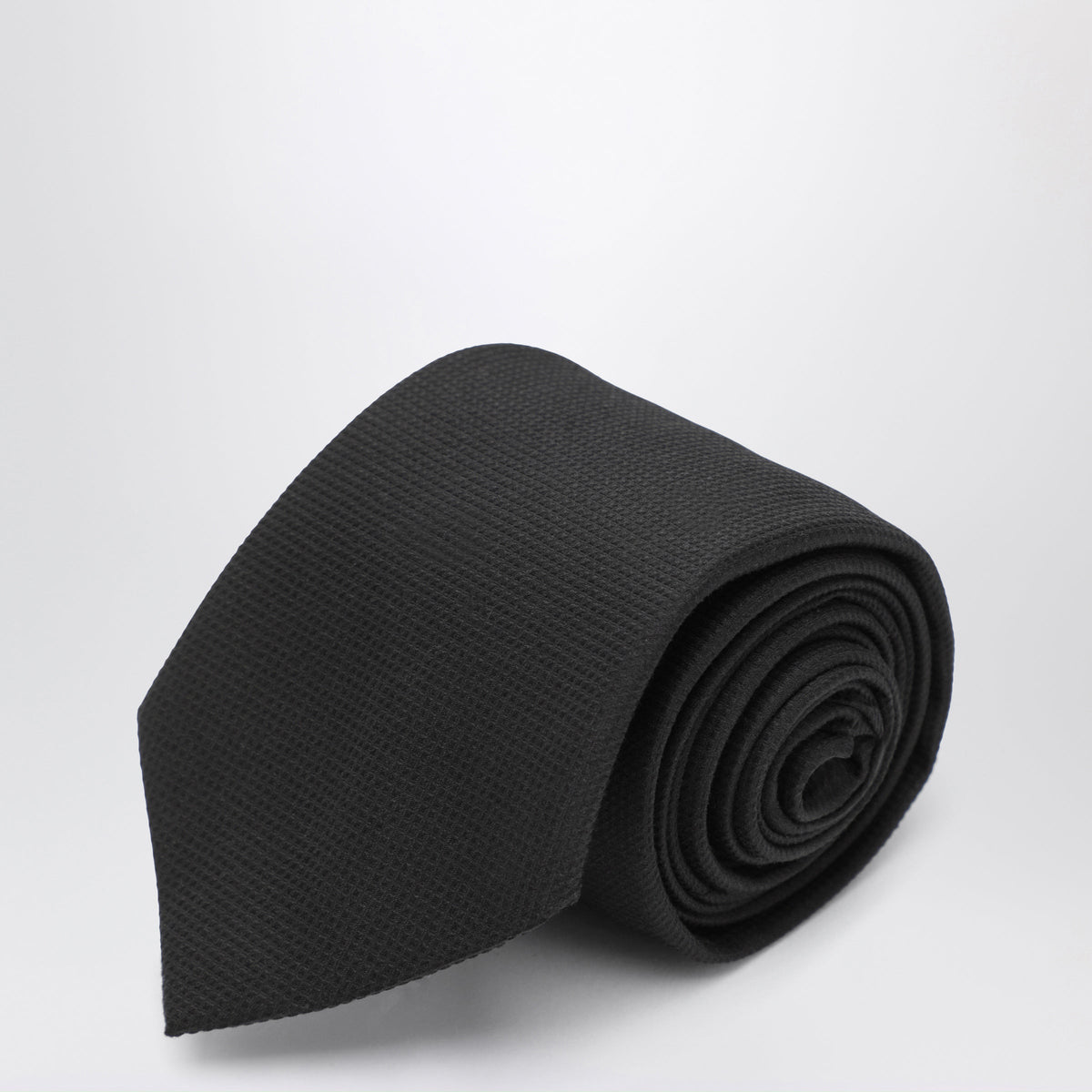 Ferragamo Black Silk Jacquard Tie Men FERRAGAMO